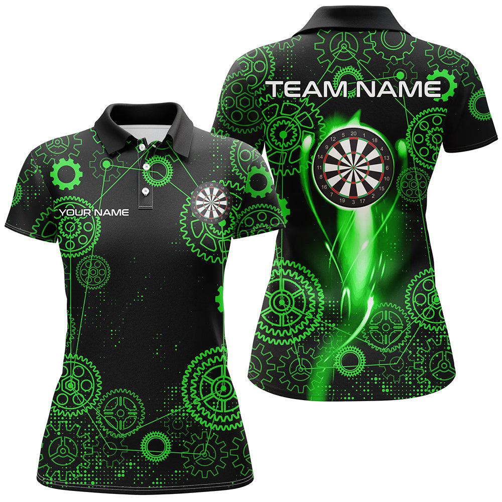 Green Darts Gearwheel Pattern Custom Dart, Dart Darts League Team Uniform