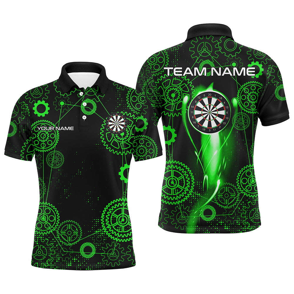 Green Darts Gearwheel Pattern Custom Dart, Dart Darts League Team Uniform