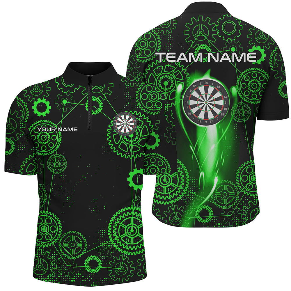 Green Darts Gearwheel Pattern Custom Dart, Dart Darts League Team Uniform