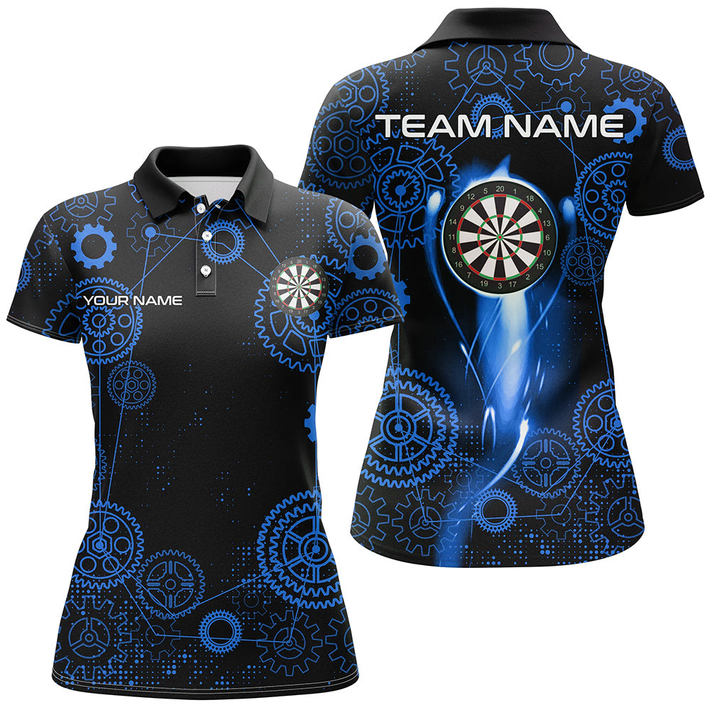 Blue Darts Gearwheel Pattern Custom Dart, Dart Darts League Team Uniform