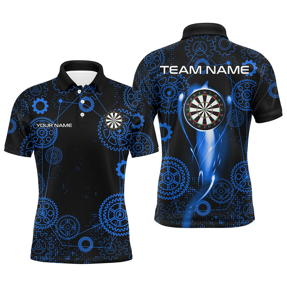 Blue Darts Gearwheel Pattern Custom Dart, Dart Darts League Team Uniform