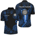 Blue Darts Gearwheel Pattern Custom Dart, Dart Darts League Team Uniform