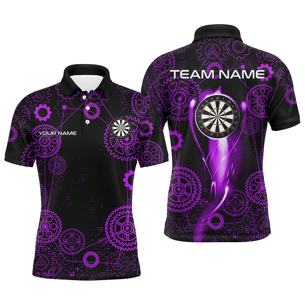 Purple Darts Gearwheel Pattern Custom Dart, Dart Darts League Team Uniform