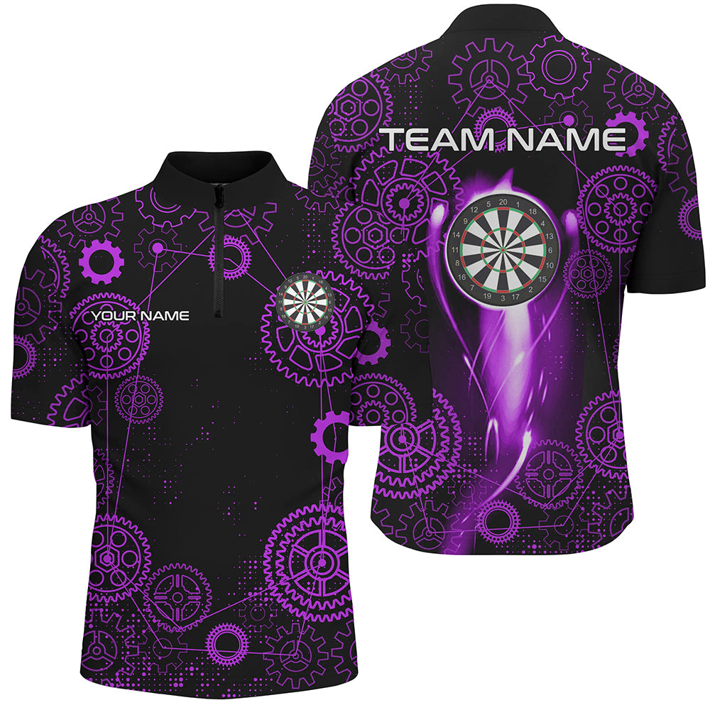 Purple Darts Gearwheel Pattern Custom Dart, Dart Darts League Team Uniform