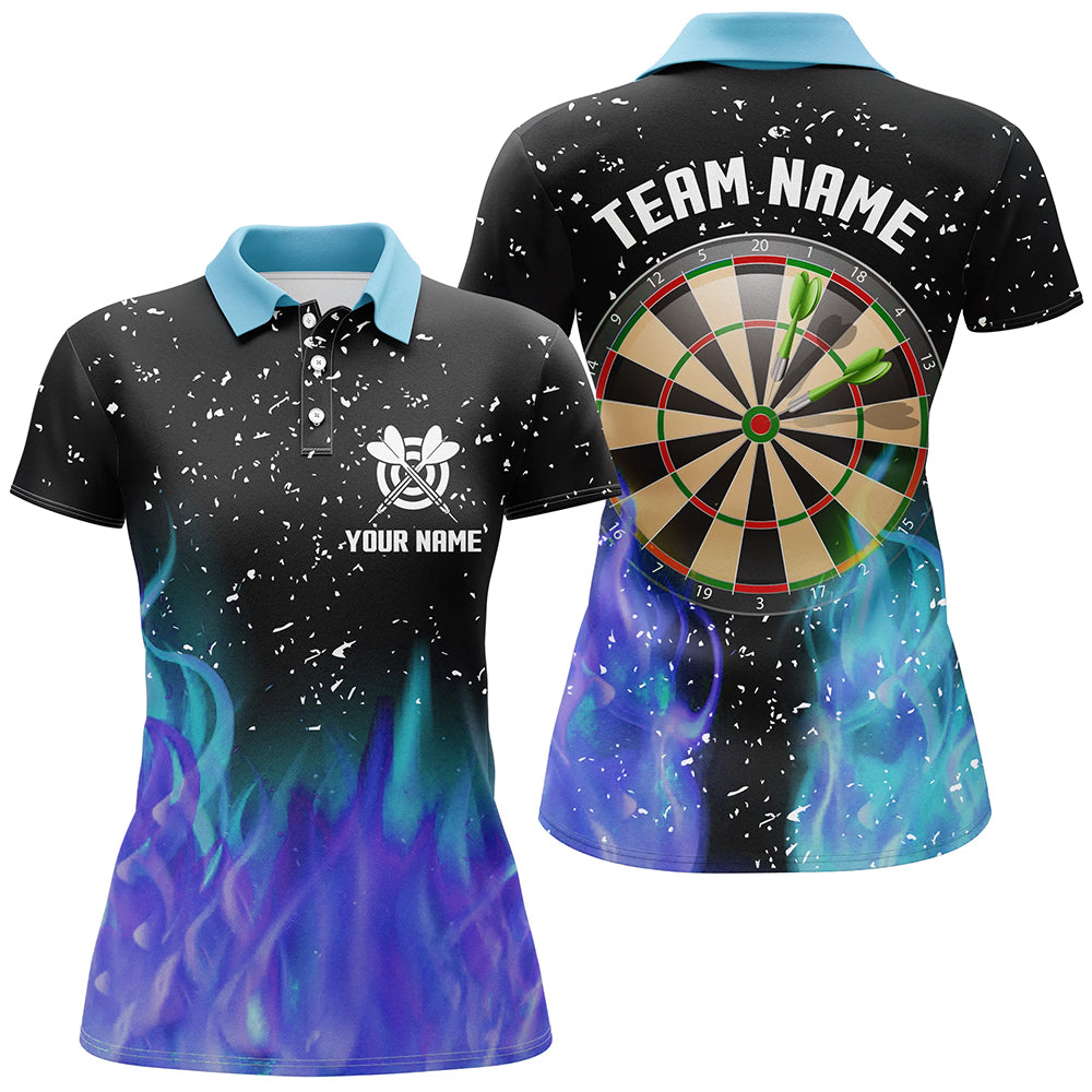 Blue And Purple Fire Dartboard Men Darts Quarter-Zip Custom Dart For Team