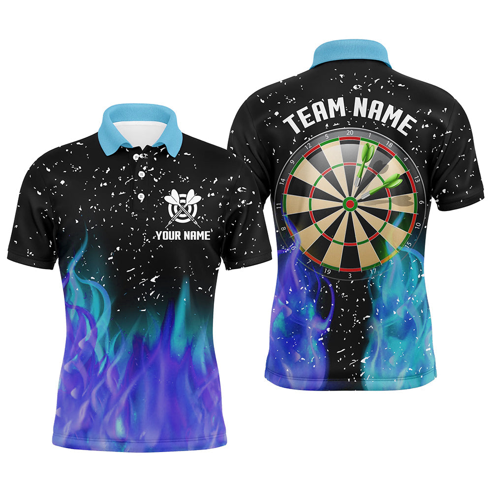 Blue And Purple Fire Dartboard Men Darts Quarter-Zip Custom Dart For Team