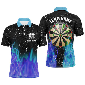 Blue And Purple Fire Dartboard Men Darts Quarter-Zip Custom Dart For Team