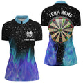 Blue And Purple Fire Dartboard Men Darts Quarter-Zip Custom Dart For Team