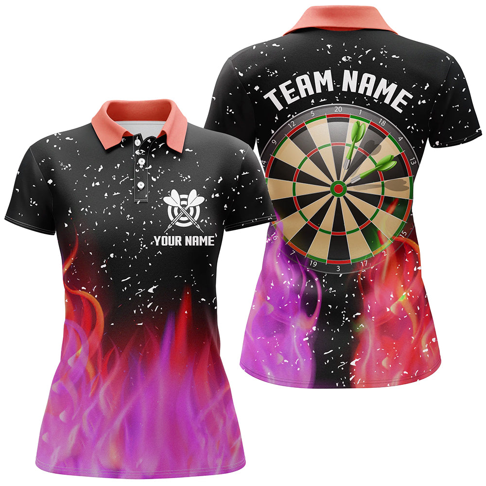 3D Red And Pink Fire Dartboard Men Darts Quarter-Zip Custom Dart For Team