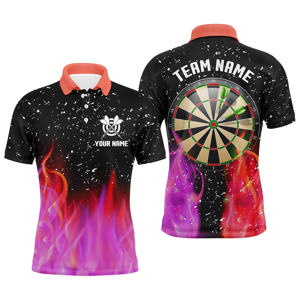 3D Red And Pink Fire Dartboard Men Darts Quarter-Zip Custom Dart For Team