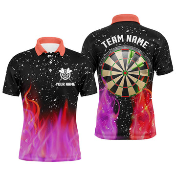 3D Red And Pink Fire Dartboard Men Darts Quarter-Zip Custom Dart For Team