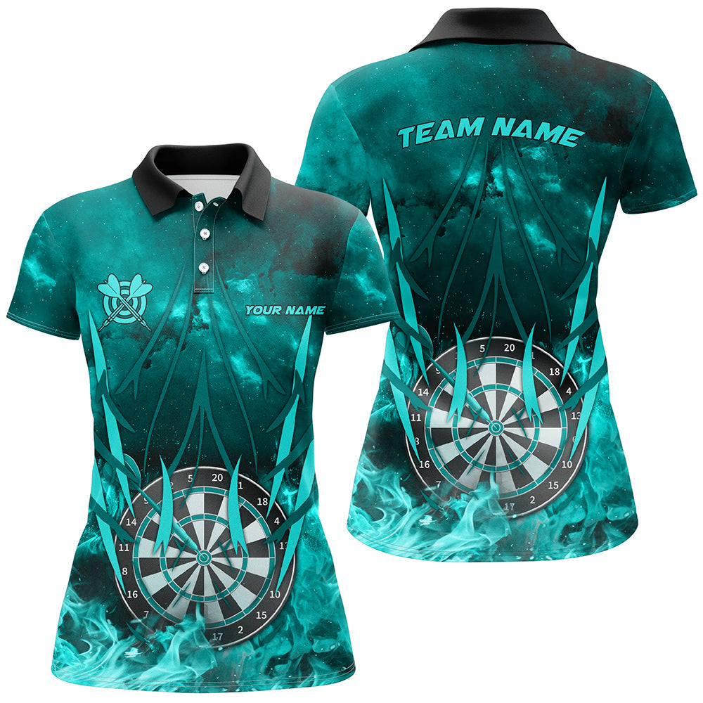 Personalized Turquoise 3D Darts Board On Fire Men Darts Custom Flame Darts For Player