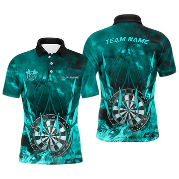 Personalized Turquoise 3D Darts Board On Fire Men Darts Custom Flame Darts For Player