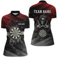 Red And Black Death Skeleton Custom Darts, Personalized Skull Darts Team