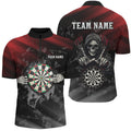 Red And Black Death Skeleton Custom Darts, Personalized Skull Darts Team