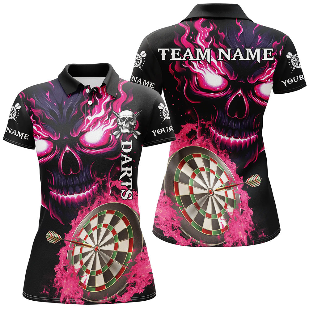Personalized Pink Darts Board Flame Skull Men Dart Custom Team League Dart Uniform
