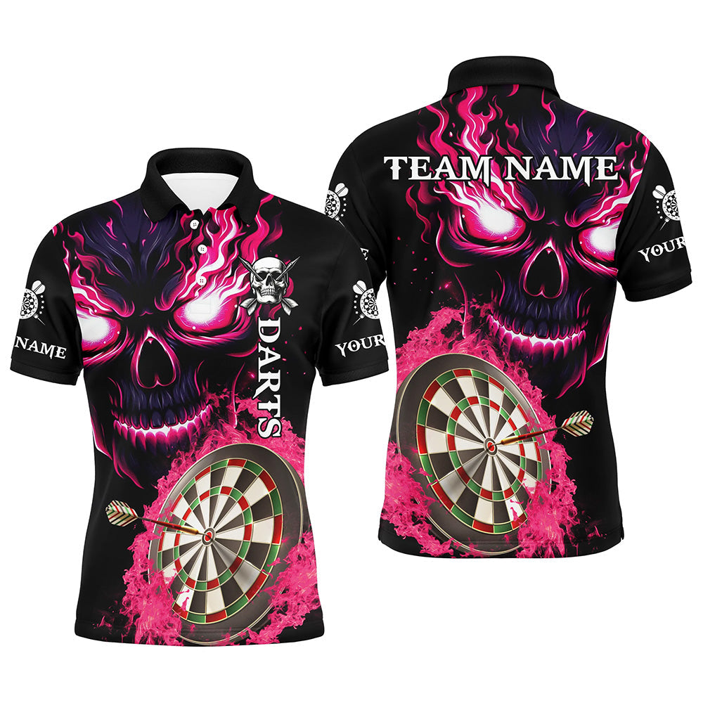 Personalized Pink Darts Board Flame Skull Men Dart Custom Team League Dart Uniform
