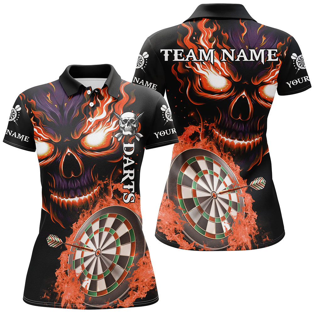 Personalized Orange Darts Board Flame Skull Men Dart Custom Team League Dart Uniform