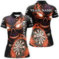 Personalized Orange Darts Board Flame Skull Men Dart Custom Team League Dart Uniform
