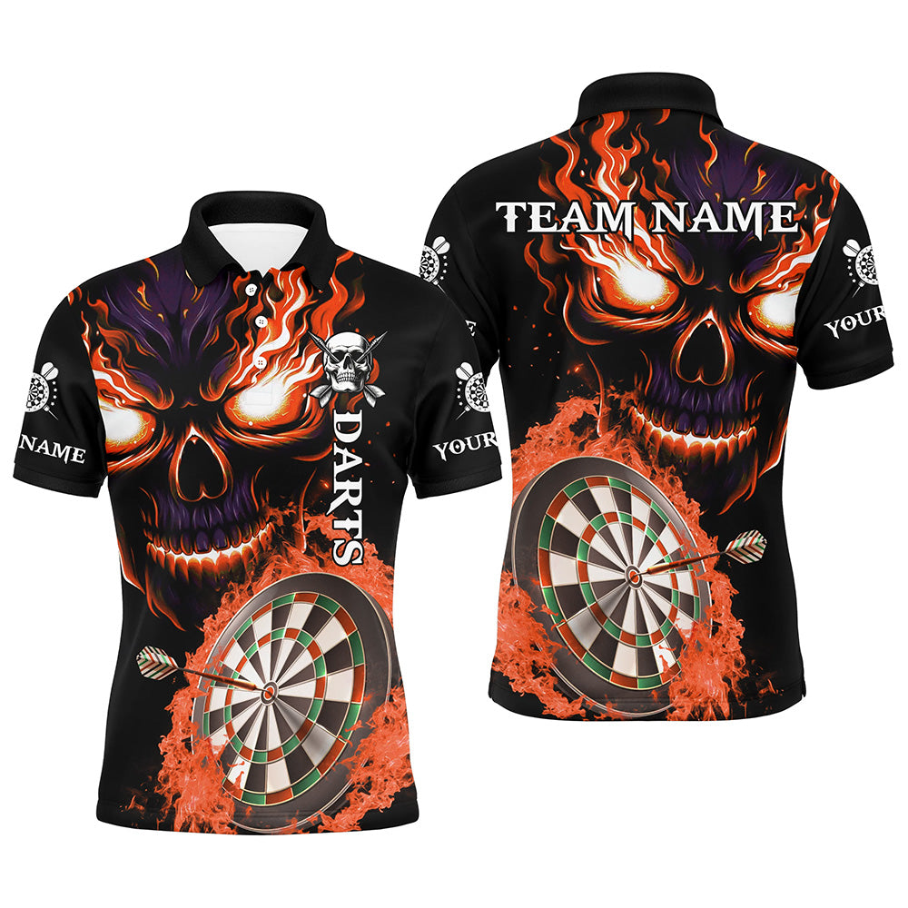 Personalized Orange Darts Board Flame Skull Men Dart Custom Team League Dart Uniform