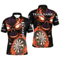 Personalized Orange Darts Board Flame Skull Men Dart Custom Team League Dart Uniform