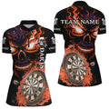 Personalized Orange Darts Board Flame Skull Men Dart Custom Team League Dart Uniform