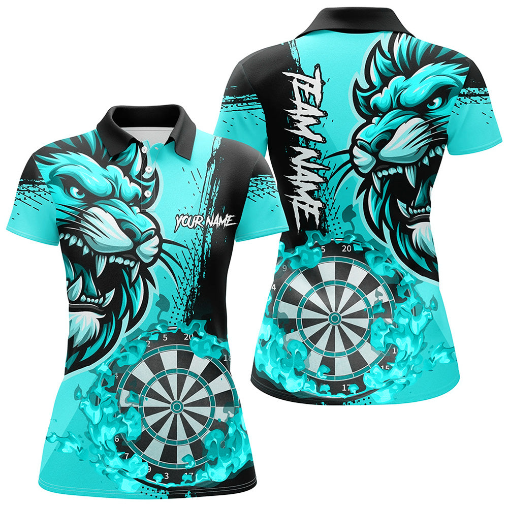 Turquoise Funny Darts Flame Lion Custom and, Personalized Men Dart Dart