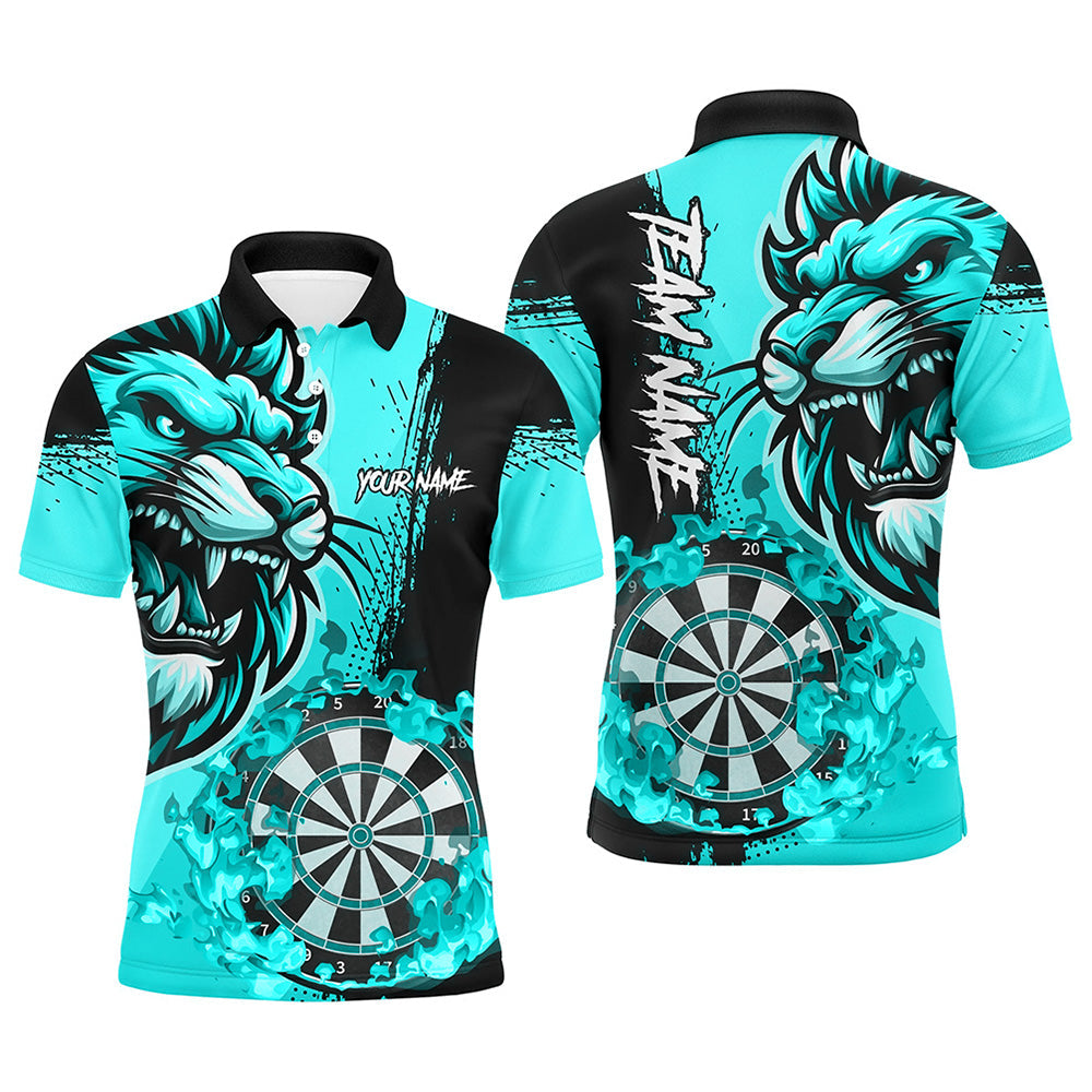Turquoise Funny Darts Flame Lion Custom and, Personalized Men Dart Dart