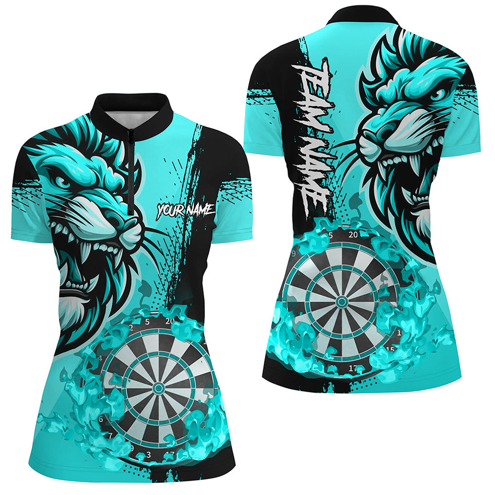 Turquoise Funny Darts Flame Lion Custom and, Personalized Men Dart Dart