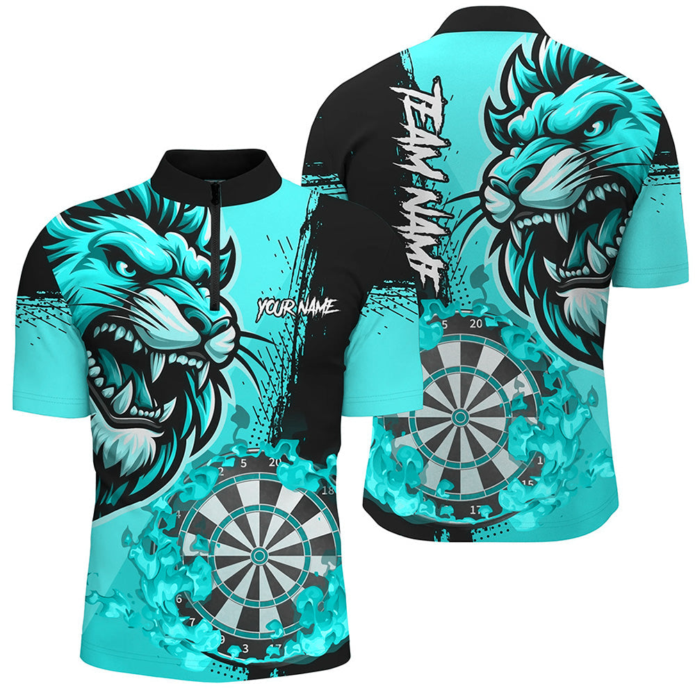 Turquoise Funny Darts Flame Lion Custom and, Personalized Men Dart Dart