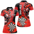 Red Funny Darts Flame Lion Custom and Quarter-Zip, Personalized Men Dart Dart