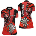 Red Funny Darts Flame Lion Custom and Quarter-Zip, Personalized Men Dart Dart