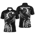 Personalized Black White Death Skeleton Dart Custom Scary Dart Team Uniform