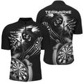 Personalized Black White Death Skeleton Dart Custom Scary Dart Team Uniform