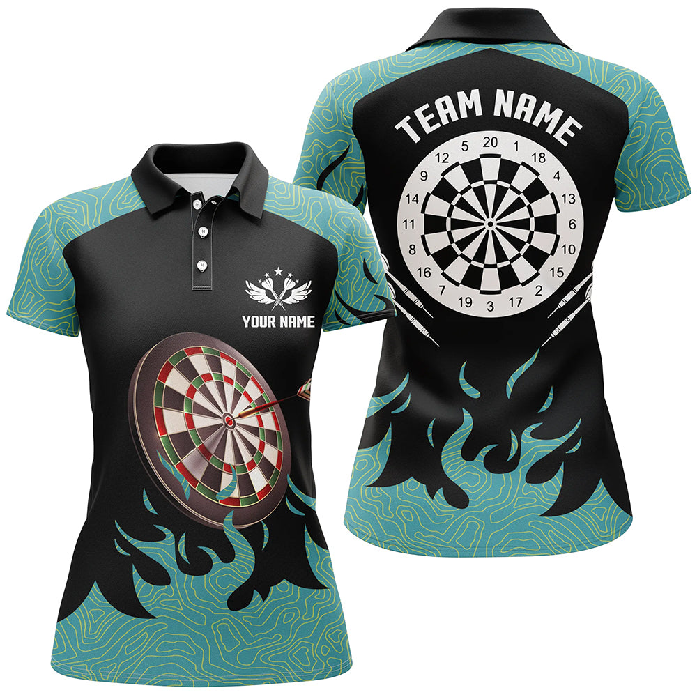Personalized Black And Turquoise Darts Board 3D Men Darts Custom Darts Team