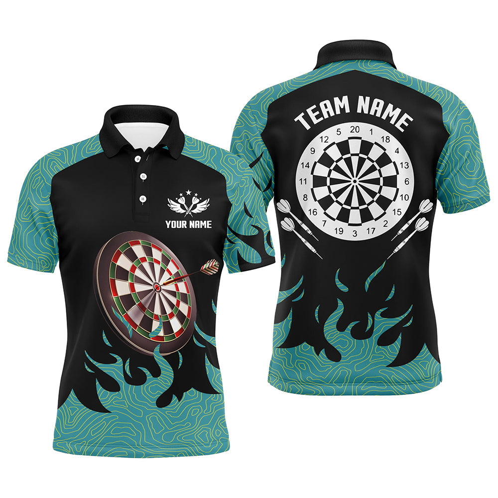 Personalized Black And Turquoise Darts Board 3D Men Darts Custom Darts Team
