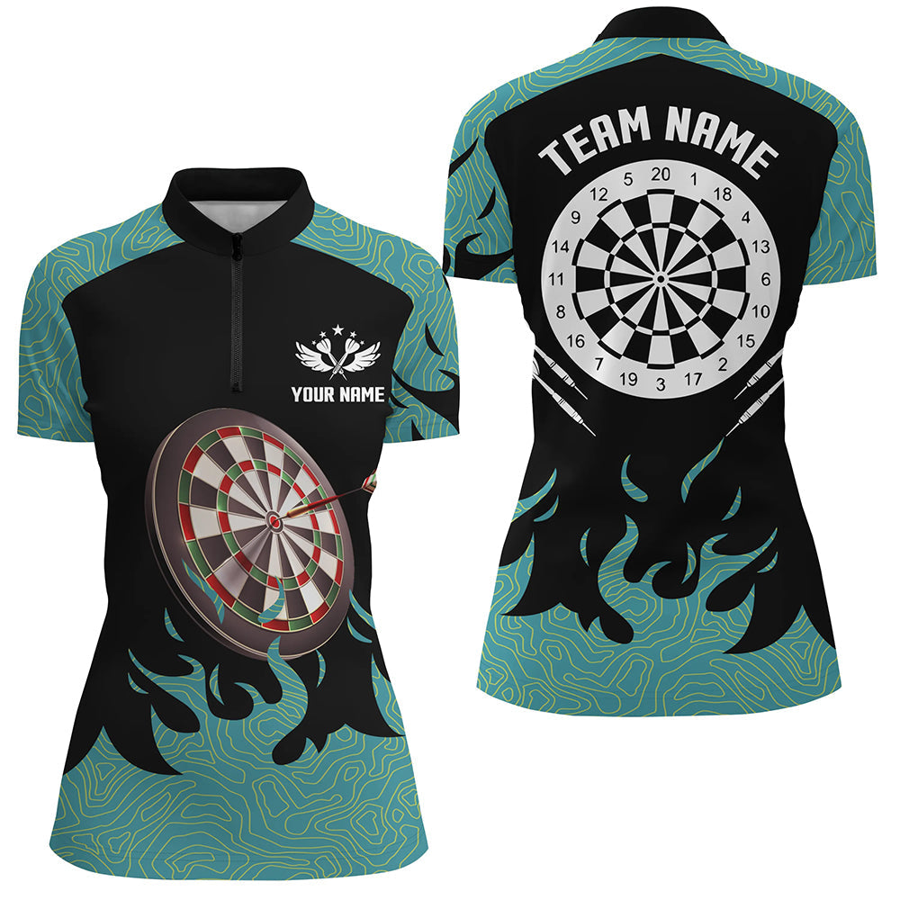 Personalized Black And Turquoise Darts Board 3D Men Darts Custom Darts Team