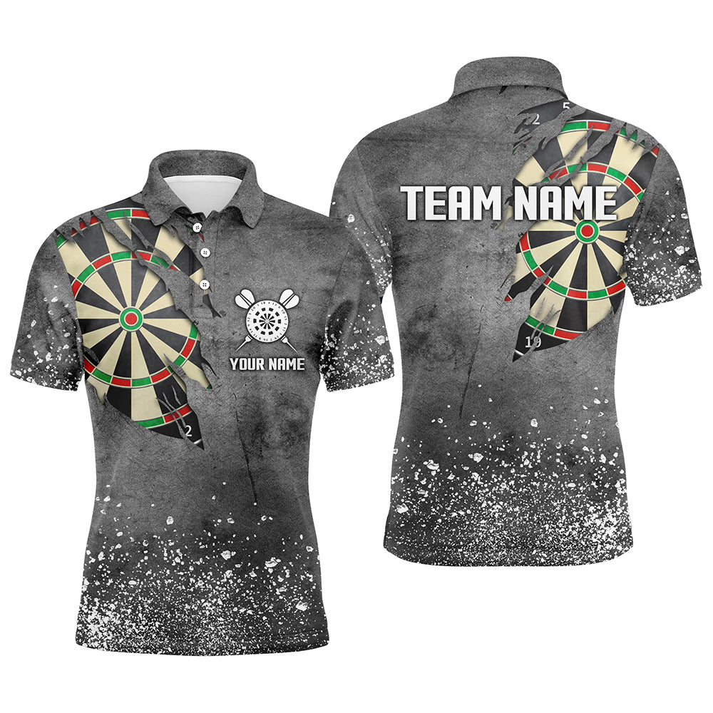 Custom Grunge Grey Darts Board, Personalized Darts Design Best Darts