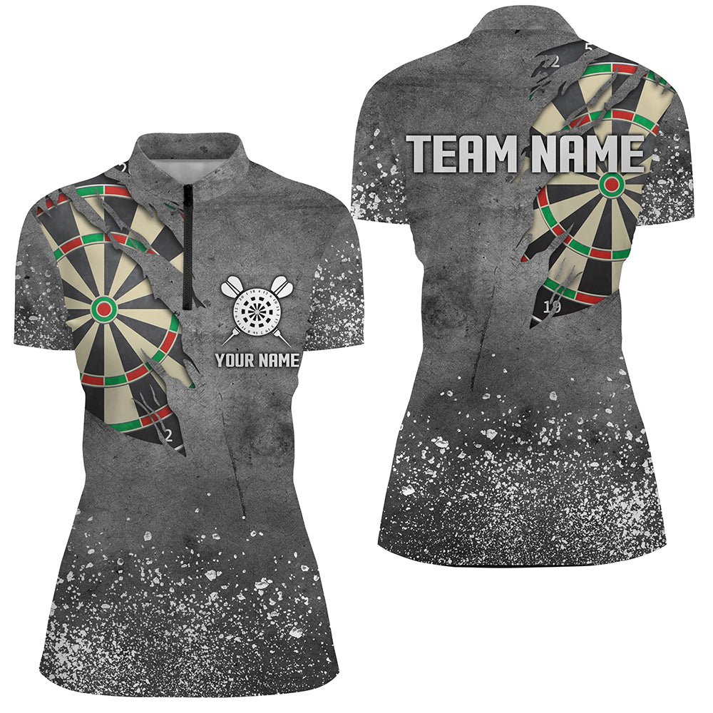 Custom Grunge Grey Darts Board, Personalized Darts Design Best Darts