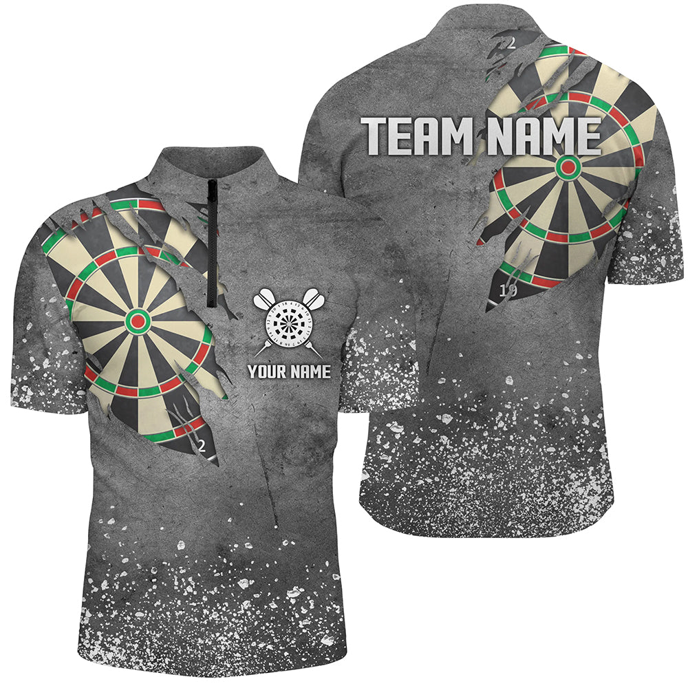 Custom Grunge Grey Darts Board, Personalized Darts Design Best Darts