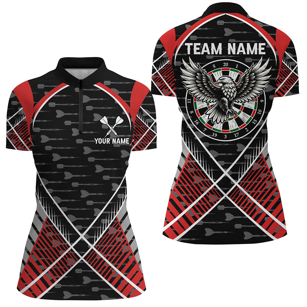 Darts Eagle Arrow Pattern Custom and Quarter-Zip, Darts Team Apparel |Red