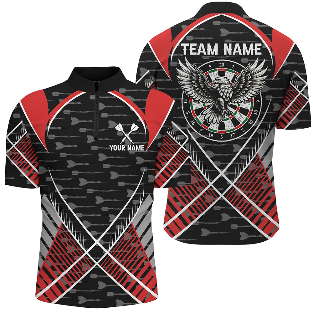 Darts Eagle Arrow Pattern Custom and Quarter-Zip, Darts Team Apparel |Red