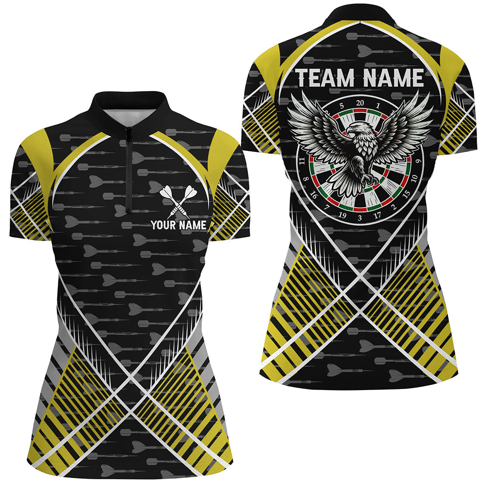 Darts Eagle Arrow Pattern Custom and Quarter-Zip Best Darts Team |Yellow