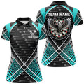 Darts Eagle Arrow Pattern Custom and Quarter-Zip, Darts Team |Turquoise