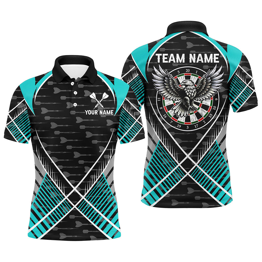 Darts Eagle Arrow Pattern Custom and Quarter-Zip, Darts Team |Turquoise