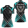 Darts Eagle Arrow Pattern Custom and Quarter-Zip, Darts Team |Turquoise
