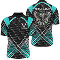 Darts Eagle Arrow Pattern Custom and Quarter-Zip, Darts Team |Turquoise