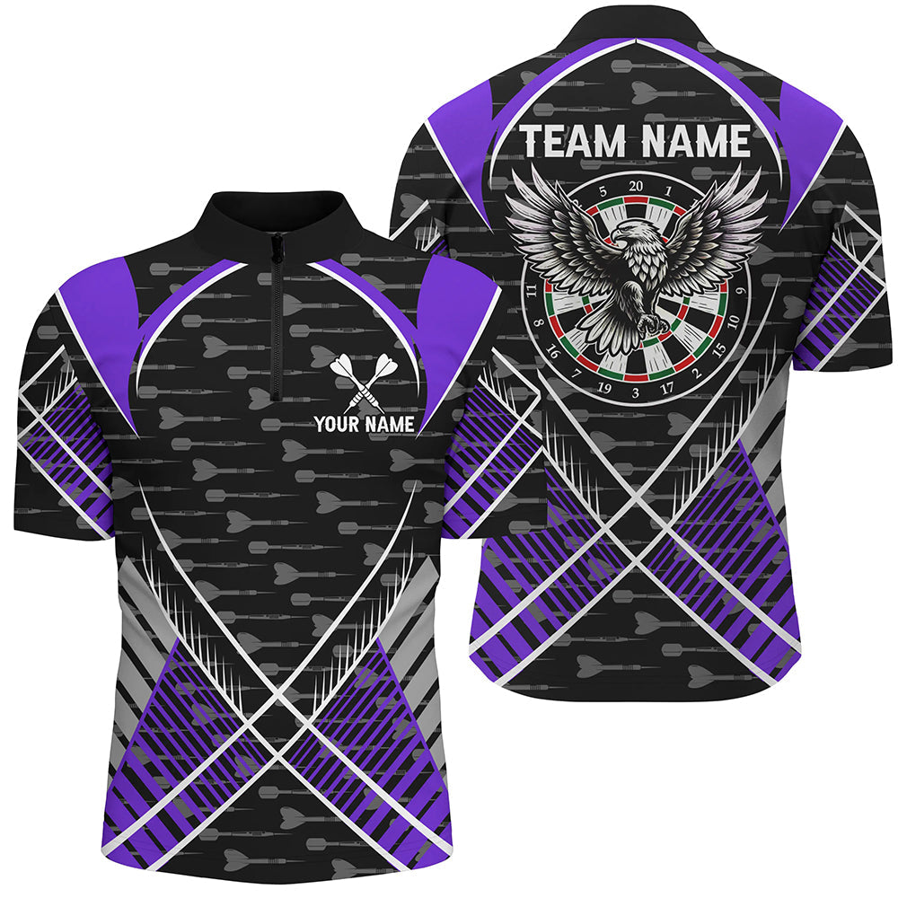 Darts Eagle Arrow Pattern Custom and Quarter-Zip Best Darts Team |Purple