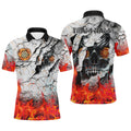 Personalized Skull Crack Pattern Men Dart Custom Fire Flame Dart Team Uniform |Orange