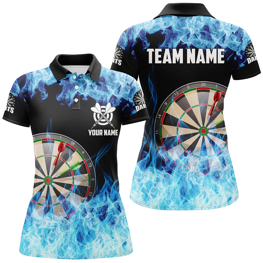 Blue Fire Flame Dartboard Men Darts Quarter-Zip Custom Darts For Team Dart